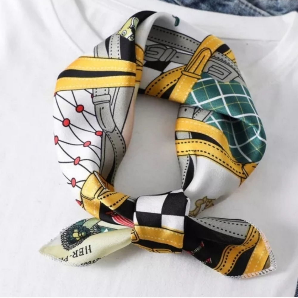 Soft Silky Fun Scarf For Head Hair Bag Neck